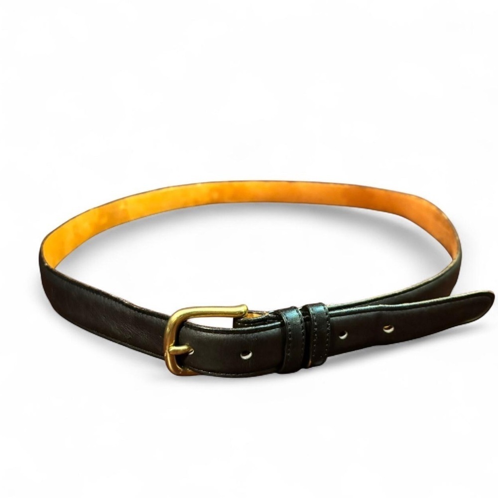 VTG Coach 6600 Black Leather Belt 40 Glove Tanned Cowhide Solid Brass USA Made - Picture 2 of 4